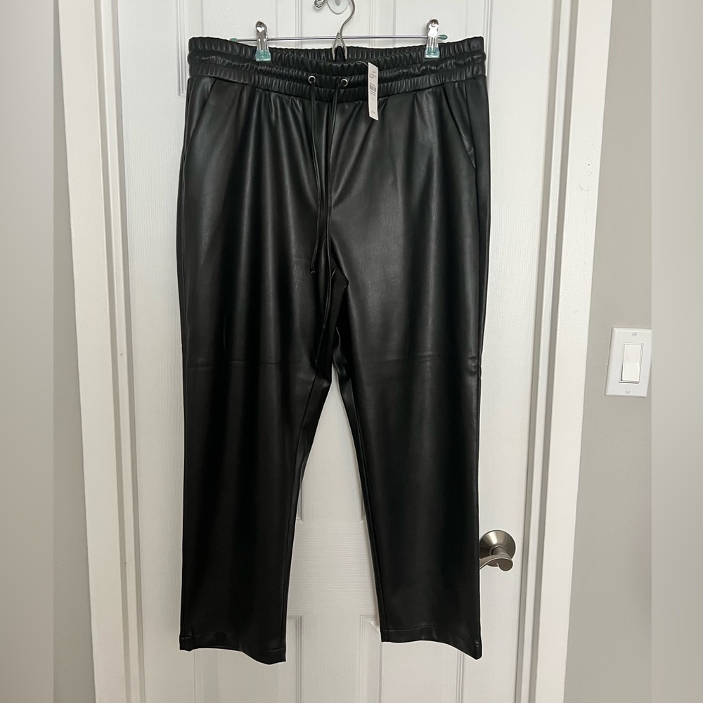 Loft size XL Faux Leather pull on pants